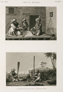 Fabbricazione, altri, produttori di steli di pipa e pestatori di tabacco, Egitto, c 1798