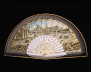 Modello di recinzione in carta legata in oro decora un dipinto a gouache che rappresenta le destinazioni del Grand Tour, solitamente un viaggio pratico per artisti e intellettuali del XVIII e XIX secolo nei paesi del Mediterraneo durante la loro giovinezza da Unbekannt