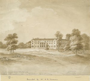 Fisherwick Hall: disegno a seppia, nd [?XIX secolo]
