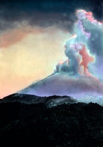 Lava incandescente galleggiante