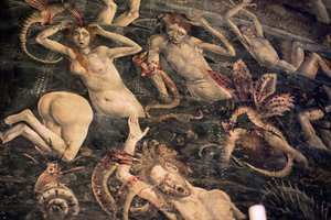 Francia, Tarn, Albi, Cattedrale di Santa Cecilia, affresco del Giudizio Universale, - (1474-fine del XV secolo), la discesa agli inferi, dettaglio da Unbekannt