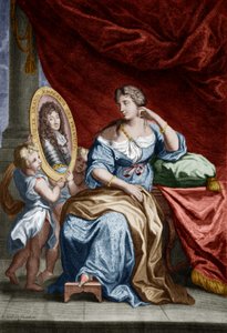 Francoise de Rochechouart de Mortemart marchesa di Montespan (1641-1707), detta Athenais, amante del re francese Luigi XIV, documento colorato da Unbekannter Künstler