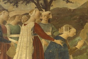 Affresco, basilica di San Francesco, Arezzo, Toscana, Italia