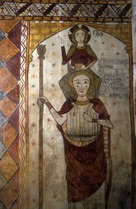 Affresco della Torre Ferrande a Pernes-les-Fontaines (Pernes les Fontaines, Vaucluse (84) del XIII secolo: San Cristoforo che porta Cristo da Unbekannt