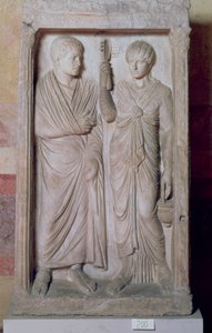 Statua funeraria con coppia sposata, greca (marmo)