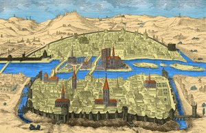 Veduta generale di Parigi nel XV e XVI secolo