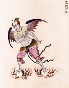 Genio del male dello sciamanesimo taoista. Dipinto, arte cinese. da Unbekannter Künstler
