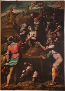 Genova, Duomo (Cattedrale di San Lorenzo), interno, Battistero (ex Chiesa di San Giovanni Vecchio): "Martirio di Santa Caterina" da Unbekannter Künstler