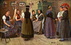 Donne tedesche al filatoio da Unbekannter Künstler