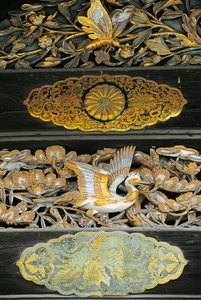 Uccelli dorati e farfalle, dettaglio del Palazzo Ninomaru, Castello di Nijo, Kyoto