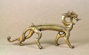 Drago marino in bronzo dorato, periodo delle sei dinastie