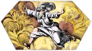 Dio crea il cielo e la terra - Incisione colorata del XIX secolo, dalla Loggia del Vaticano (Italia) di Raffaello da Unbekannter Künstler