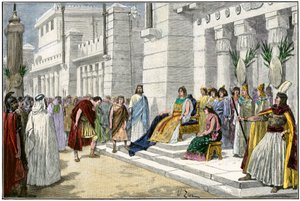 Mitologia greca e romana: Didone, leggendaria fondatrice e prima regina di Cartagine, riceve Enea, l