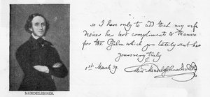Scrittura e firma di Mendelssohn da Unbekannt
