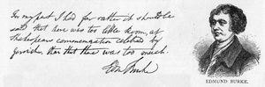 Scrittura e firma di Edmund Burke da Unbekannt
