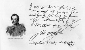 Scrittura e firma di Sir Francis Drake