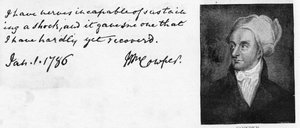 Scrittura e firma di William Cowper da Unbekannt