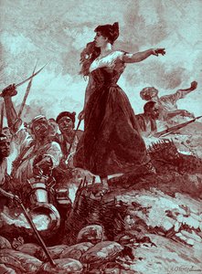 Eroismo della fanciulla di Saragozza, Spagna da Unbekannter Künstler