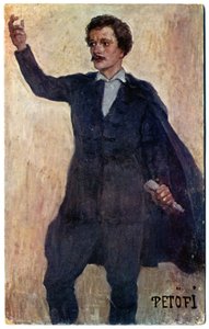 Storia. Ungheria. Il poeta e rivoluzionario Sandor Petofi. Cartolina, Ungheria, c.1920