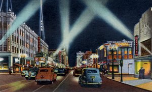 Hollywood Boulevard di notte California da Unbekannter Künstler