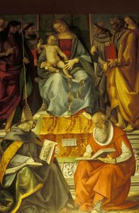Sacra conversazione, Madonna col Bambino e santi, Luca Signorelli da Unbekannt