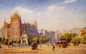 Hornby Road e la Fontana Fiorita, Mumbai (Bombay) da Unbekannter Künstler