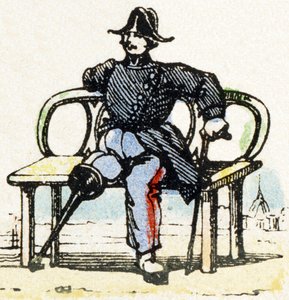 I - Invalido - Alfabeto - intrattenimento per bambini - Immagine epinal, serie popolare c.1890 (illustrazione) da Unbekannt