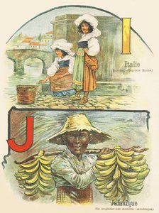 I J : Italia, Giamaica - ABC dei due mondi. Emile Guerin, editore, Parigi, circa 1900