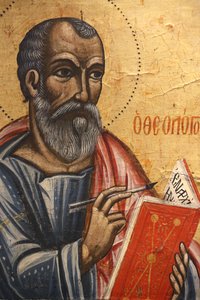 Icona nel museo bizantino di Pedoulas: San Giovanni teologo (XVII secolo)