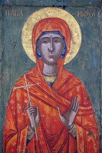 Icona nel museo bizantino di Pedoulas: Santa Marina (XVIII secolo)