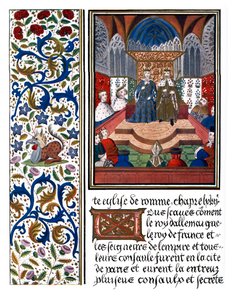 Pagina illuminata di Venceslao e Carlo VI da Unbekannter Künstler