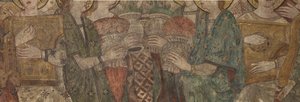Interno. Crociera nord. Altare (Altar de las pinturas murales). Originale dalla cappella principale. Dipinti murali (affresco?). Dettaglio. Fine XIV secolo