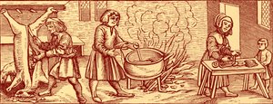 Interno di una cucina nel XVI secolo da Unbekannter Künstler