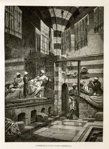 Veduta interna di un bagno orientale - Illustrazione dall