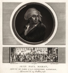 Jean Paul Marat, Deputato di Parigi alla Convenzione Nazionale, assassinato nel 1793