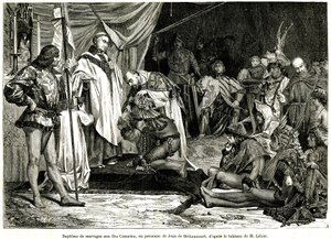 Jean de Bethencourt, gentiluomo normanno, Barone di Saint Martin le Gaillard, conquistò e cristianizzò le Isole Canarie nel gennaio 1405, dalla rivista 