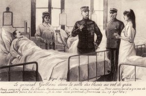 Joseph Gallieni visita i feriti da Unbekannter Künstler