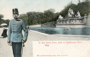 Kaiser Franz Joseph nel parco del Palazzo di Schönbrunn da Unbekannter Künstler