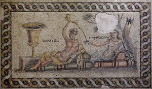 Kratos (Cratos) ed Eufrosine (Euthymia) - Mosaico, Akratos ed Eufrosine, Museo del Mosaico di Zeugma, Gaziantep, Regione dell