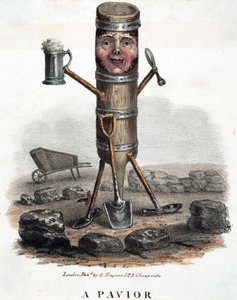 Il pavimentatore, figura costruita con gli attrezzi del suo mestiere, c 1810-1860