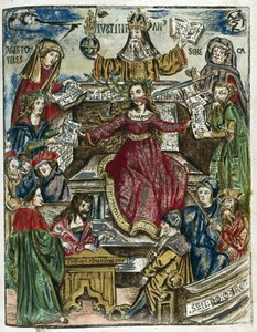 I rami della conoscenza XVI secolo: ciascuno rappresentato da diverse personalità: in alto, Aristotele (384-322 a.C.) per la filosofia e Seneca (Lucius Annaeus Seneca, 4 a.C.-65) per la morale da Unbekannt