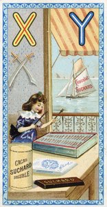 Lettera X: xilofonista e Y: yatagan, yacht. Incisione dell