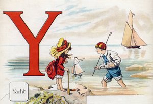 Lettera Y: Yacht. Incisione in "ABC L