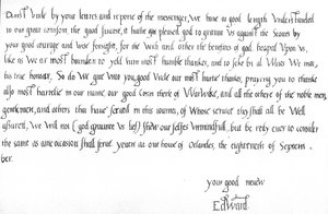 Lettera di re Edoardo VI all