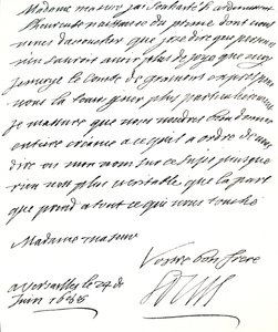 Lettera di Luigi XIV a Maria di Modena, congratulandosi per la nascita di un principe, Giacomo Edoardo, principe di Galles da Unbekannt