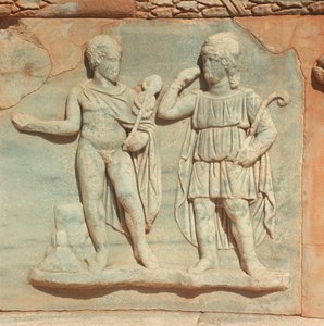 Libia, Tripolitania Storica, Antica Sabratha, Teatro, Dettaglio del rilievo