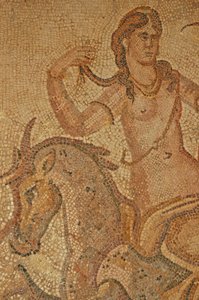 Libia, mosaico romano di Ninfa e Satiro dalla Villa di Jason Magnus