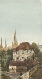 Lichfield - Casa del Registratore nel Close: acquerello, nd [?XIX secolo] da Unbekannt