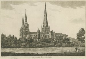 Cattedrale di Lichfield - Vista Sud: incisione all