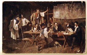 Letteratura. Il poeta ungherese Petofi, c.1848 Cartolina, Ungheria, c.1900
